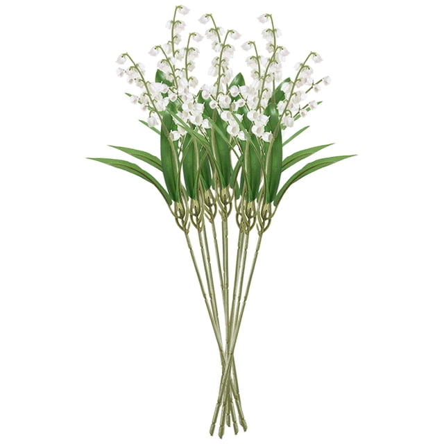 KAKOWELY 10 manojos de tallos de lirio de los valles artificiales, plantas de simulación, plantas decorativas para el hogar