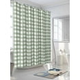 thumbnail image 3 of Sage Green Shower Curtain Set ，Waterproof Fabric Shower Curtains Buffalo Plaid Shower Curtains for Bathroom,Bathroom Decor 54x"78", 3 of 6