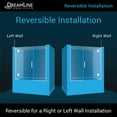 thumbnail image 4 of DreamLine Unidoor-X 58-58 1/2 in. W x 58 in. H Frameless Hinged Tub Door in Brushed Nickel, 4 of 11