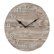 La Crosse Clock 12-inch Sunwashed Wood Brown Quartz Analog Clock, 404-3430W