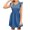 Blue, variant on Aeguzox Summer Dresses for Women Wooden Ear Waistband V-Neck Vacation Casual Dress,Sizes S-2XL