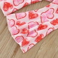 thumbnail image 7 of Girls Outfits Valentine's Day Letter Print Long Sleeve Sweatshirt and Heart Print Flare Pants Two Piece Set for Toddler Kids Red 3 Years-4 Years, 7 of 7