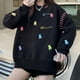 thumbnail image 3 of Suéter Kawaii coreano para mujer, jersey de manga larga con cuello redondo, bordado de oso, Tops sueltos, prendas de punto informales a la moda, Otoño e Invierno, 3 of 5