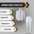 thumbnail image 5 of Afrimoji Unisex TrackSuit - Long Sleeve, stand-up collar, Full-zip, Casual Sports Jogging Activewear 2Piece Set (White ), 5 of 5