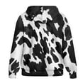 thumbnail image 5 of SCRAWLGOD Cow Print Streetwear Full Zip Up Hoodies for Women Casual Fashion Outfits Trendy Hooded Clothing Drawstring Pockets Cardigan with Drop Shoulder Design, 4XL, 5 of 7