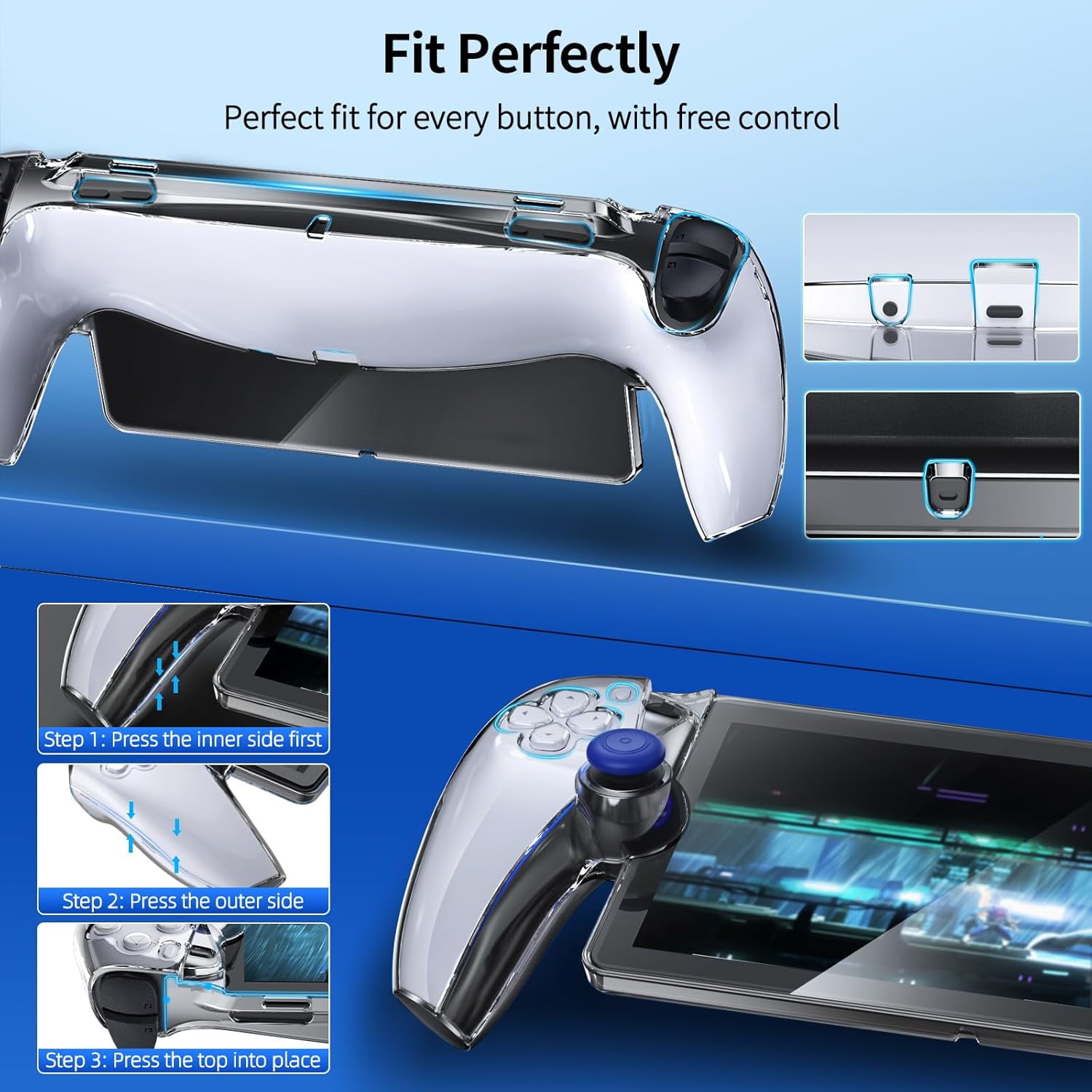 GAEKOL Accessories Bundle for Playstation Portal, Carrying Case and Hard PC Clear Cover Case with Tempered Glass Screen Protector, Protective Case&Hard Shell Portable Travel Handbag for PS5 Portal