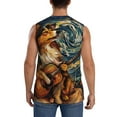 thumbnail image 4 of Uemuo Starry Night Guitar Dog Pattern Men's Sleeveless T-Shirt,Muscle Athletic Tank Top, Moisture-wicking Quick-dry Breathable Classic Tee Top for Gym Run Outdoor Sports-3X-Large, 4 of 8