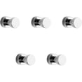 thumbnail image 1 of Ganchos para toallas cromados, 5 ganchos para abrigos y batas de metal inoxidable, ganchos autoadhesivos o montados en la pared para baño, 1 of 5