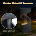 thumbnail image 4 of Alukang 32.28" Outdoor Water Fountain, S-Shaped Spiral Column Fountains with LED Lights, Floor Standing Water Feature with Flat Top Plant Display for Patio, Backyard, Home Decor, Gray, 4 of 11