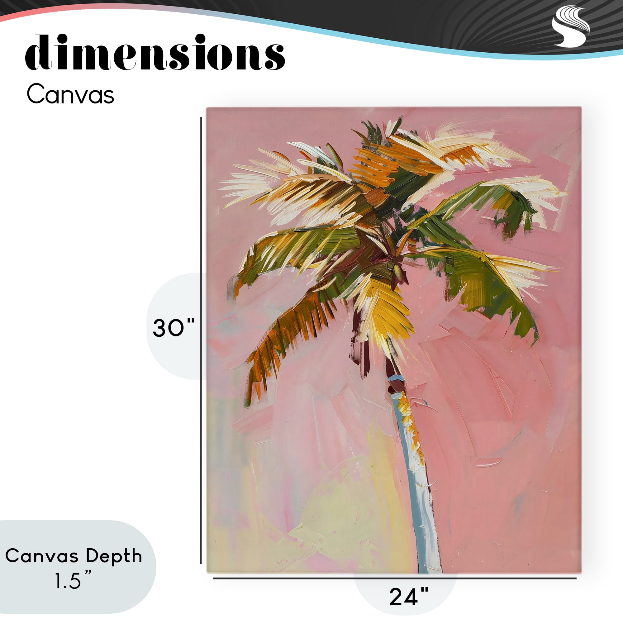 Stupell Industries Pink Palm Summer Oasis Canvas Wall Art, design by The Prints Vibe