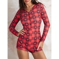 thumbnail image 4 of xiaxaixu Pyjama Court d'Automne pour Femmes Combinaison à Manches Longues Col en V Boutonnée, 4 of 8