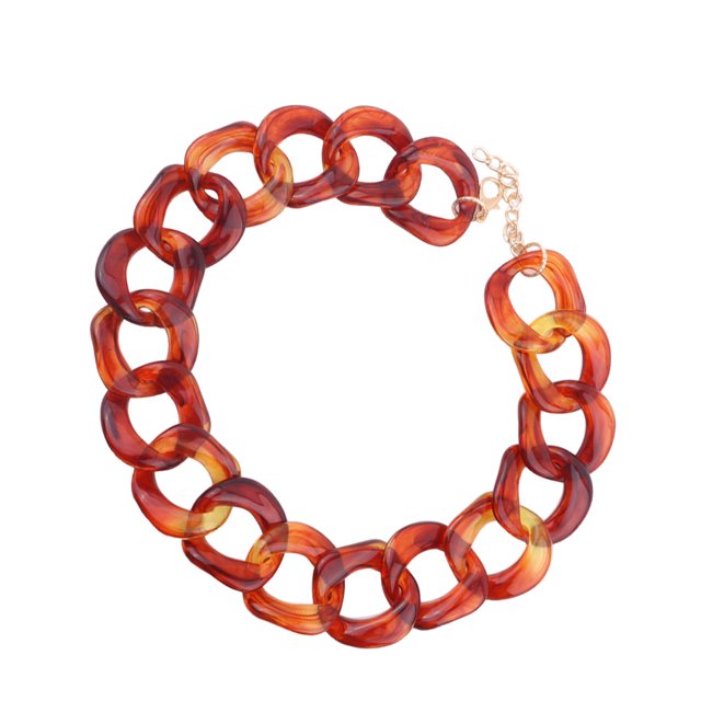 Guardurnaity Gargantilla Retro Collar plástico acrílico enlace moda Paperclip suéter cadenas mujeres Collar joyería ropa niñas Ropa, zapatos y accesorios Miscelánea Café Guardurnaity AP014958-07