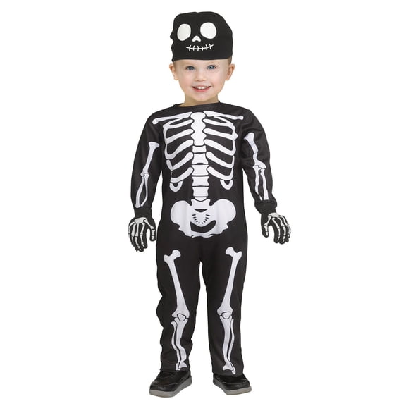 Fun World Toddler Skeleton Bodysuit Costume - Size 2T - Black