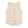 thumbnail image 5 of YaEYa Linen Vest Tops for Women Summer Lightweight Button Down Sleeveless Shirts V Neck, Business Casual Vests Tank Top Fashion 2026 for Work Office Teacher Outfits Vacation (Beige,M), 5 of 5