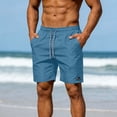 thumbnail image 2 of EOYWHK Denim Shorts with Pockets Elastic Waist Mens Casual Shorts Soft Lightweight Breathable for Casual Lounge Home Active Wear Sky Blue, Size XL, 2 of 7