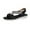 Black, variant on Women T Strap Sandals Open Toe Metal Buckle Flat Shoes Summer Casual Daily Walking Beach Travel