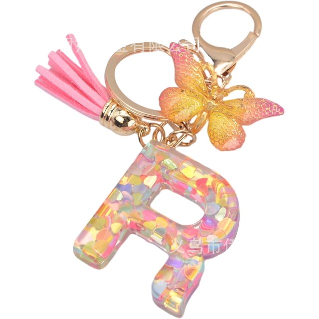 Letter Keychain,26 Letters A-Z Decorative Letter Keychain,Name Keychain for Women Girls Men Teenager Gift