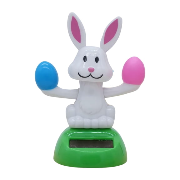 1/2pcs Solar Dancing Rabbit, Easter Bunnies Solar Dancing Statue, Cute Rabbit Eggs Solars Toy for Car, Easter Car Desk Decorative Ornament BasketStuffers for Holiday