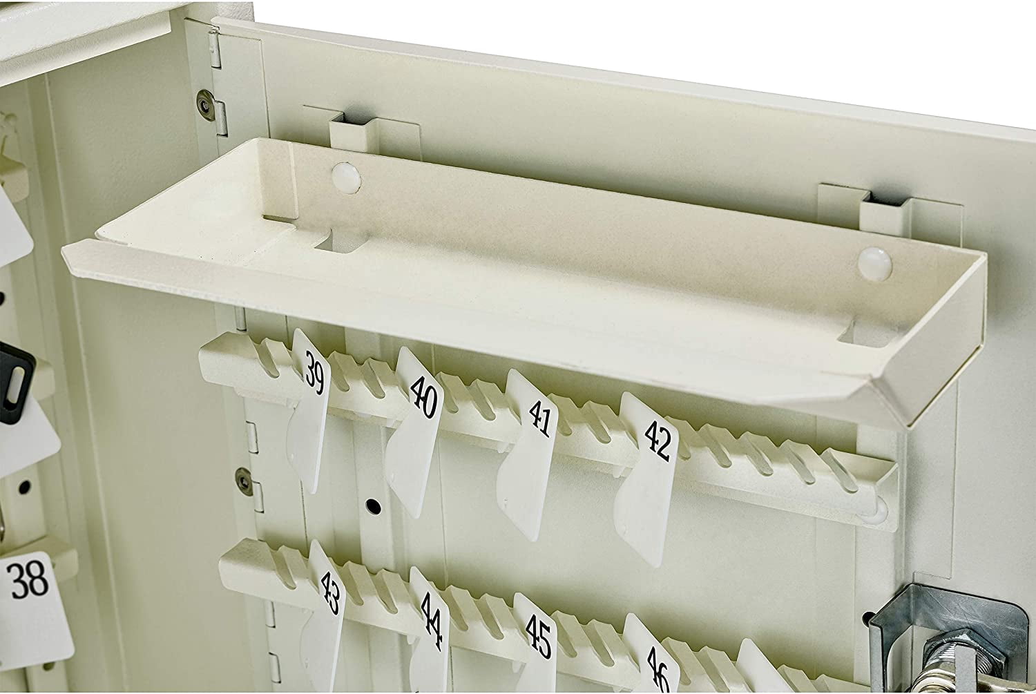 Mail Boss Steel Locking Security 105 Position Key Cabinet Dropbox Lock, White