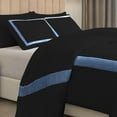 thumbnail image 5 of DNG Creations 5 Piece Full Black And Medium Blue Border Line Pattern Duvet Cover - 100% Egyptian Cotton, 800 Thread Count ( Full/Queen ), 5 of 5