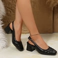 thumbnail image 4 of Rexoro Women Pumps Square Toe Slingback Mid Block Heel Women's Dress Shoes Office Party, 4 of 5