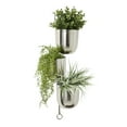 thumbnail image 6 of DecMode 12" x 25" Layered Wall Silver Metal Planter, 6 of 8