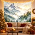 thumbnail image 3 of Misty Mountain Forest With Golden Light, Serene Watercolor Style for Nature Lovers, Mountain Wall Art, Housewarming Gift, Tapestry Wall Hanging for Bedroom and Living Room, 3 of 7