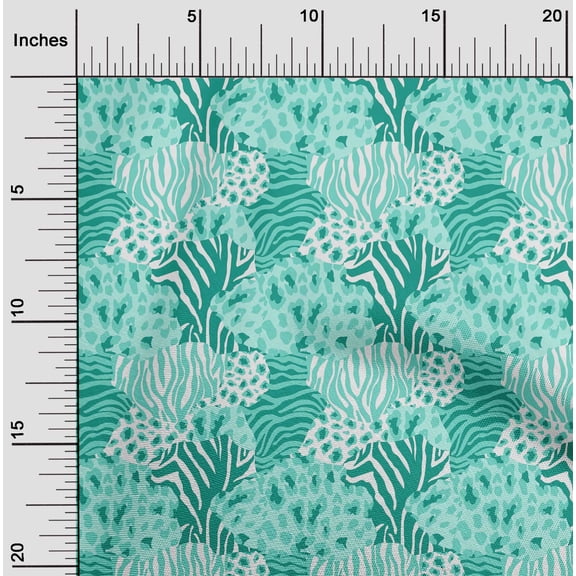 oneOone Cotton Poplin Twill Aquamarine Green Fabric Skins Animal Sewing Craft Projects Fabric Prints By Yard 56 Inch Wide