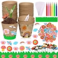 thumbnail image 1 of Kit de manualidades Aweyka Garden, paquete de 20 macetas de papel con pegatinas para niños, 1 of 6