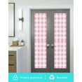 thumbnail image 5 of Window Privacy Film Pink White Plaid Stained Glass Window Film Decorative Sun Block Window Cover Buffalo Pastoral Check Geometric Farmhosue Window Clings Static Sticker for Bathroom 23.6"x78.7", 5 of 7