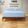 thumbnail image 2 of LuckShree Short Queen Size 4-PC Sheet Set - 1000-TC Giza Cotton 12" Deep Pockets - Light Blue Color, 2 of 7
