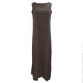 thumbnail image 5 of Gamivast Maxi Dresses for Women Loose Fit Crew Neck Long Dress Sleeveless Column Dress Solid Side Slit Casual Style for Summer Beach Lounge, 5 of 8