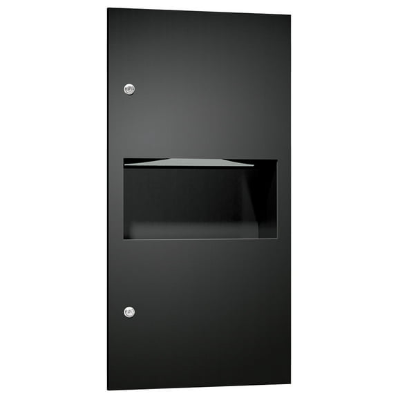 Asi 64623 Simplicity Recessed Paper Towel Dispenser And Waste Receptacle - Black