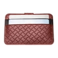 thumbnail image 2 of Men Thin Weave Patterned Real Card Holder Snap Button Closure Brown, 2 of 8