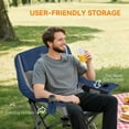 thumbnail image 3 of Resenkos Blue and Gray Portable Folding Camping Chair for Adults, Side Pockets, Cup Holders and Carry Bag, 3 of 6