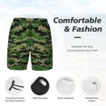 thumbnail image 3 of Mens Swim Trunks Green Camouflage Quick Dry Board Shorts with Compression Liner, 3 of 6