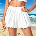thumbnail image 7 of Womens Bubble Shorts Summer Casual High Rise Elastic Waisted Wide Leg Puffed Balloon Short for Women, 7 of 7
