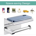 thumbnail image 4 of Toilet Roll Holder Wall Mounted, Brushed Stainless Steel No Drill Tissue Roll Holder Bathroom Accessories(Silver), 4 of 4
