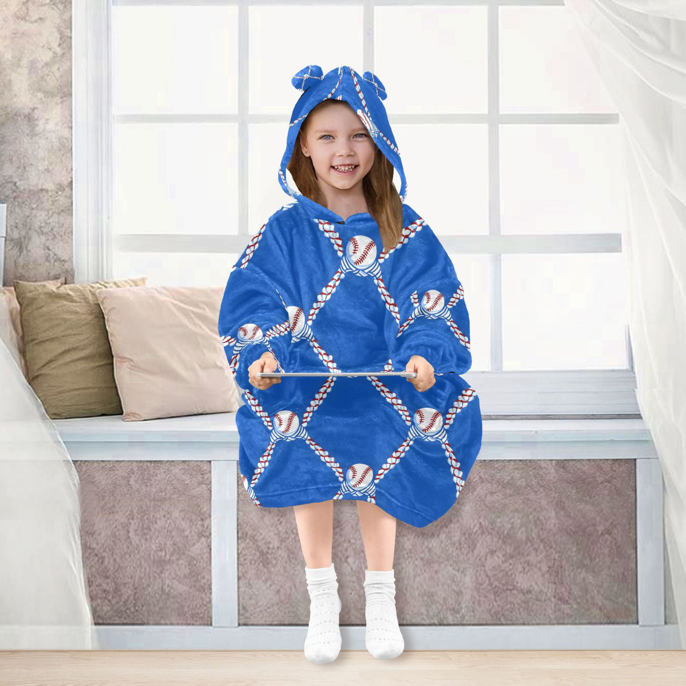 joogoo Blanket Hoodie for Baseball Oversize Sweatshirt 3-14 YR L