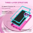 thumbnail image 2 of I-HONVA For Samsung Galaxy S24 Ultra Case Compatible with MagSafe,3-Layer Military Grade Drop Protection Anti-Slip Rugged Shockproof Dustproof Protection 6.8 inch Phone Case,Rose Turquoise, 2 of 7