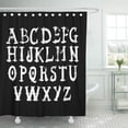 thumbnail image 1 of SUTTOM Punk Western Watercolor Alphabet Calligraphic Brush Letters Script Hand Shower Curtain 66x72 inch, 1 of 1