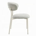 thumbnail image 3 of Side Dining Chair Set of 2-Gray Boucle-Curved Backrest-Metal Legs, 3 of 6