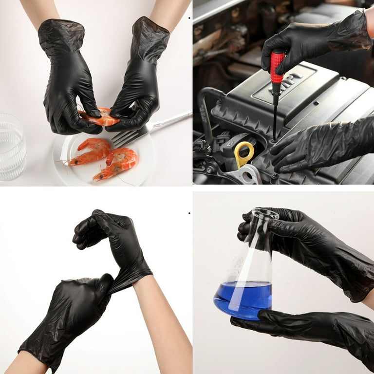 JingChun Heavy-Duty Disposable Nitrile Gloves, 10Pcs, Fully