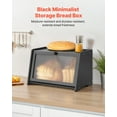 thumbnail image 2 of VEVOR Bread Box for Kitchen Counter Large Capacity Bamboo Storage Container Black, 2 of 9