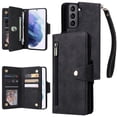thumbnail image 1 of Case for Samsung Galaxy S21 Plus 5G Magnetic Leather Zipper Wallet Cover Card Holder, 1 of 5