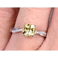 thumbnail image 2 of 10k White Gold Champagne Diamond Moissanite Engagement Ring With 1.80 Carat 7mm Cushion Cut Vintage Looking, 2 of 5