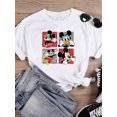 thumbnail image 1 of Disney Cartoon Clothing Casual Tee Shirt Mickey Mouse Women Holiday Summer Short Sleeve Print Fashion Graphic T-shirtsXXL Gao Jinjia LED, 1 of 2