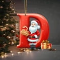 thumbnail image 3 of Honeeladyy Personalized Santa Christmas Ornament 26 Letters Hanging Pendant Ornaments 2024 Acrylic Initial Monogram Xmas Tree Decorations with Hanging Rope Unique Customized Fun Gift for Kids (D), 3 of 6