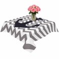 thumbnail image 2 of Black Nautical Anchor Table Cloth Waterproof Tablecloths, Gray Stripe Modern Wavy Lines Tablecloth Dining Table Cover for Kitchen Party Tabletop Outdoor, Square Tablecloth 54x54 Inch, 2 of 9