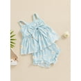 thumbnail image 2 of Suealasg Baby Girl Clothes 3 6 12 18 Months Infant Sleeveless Bow Daisy Print Tank Tops + Ruffle Shorts Set Newborn Girl Summer 2Pcs Outfits, 2 of 7